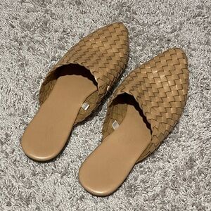 Universal Thread Tan Woven Slip-On Mules